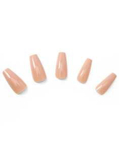 CLAIRE'S Glossy Nude Squareletto Vegan Faux Nail Set 821678, 001, bb-shop.ro
