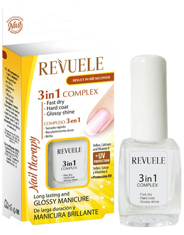 REVUELE Nail Therapy 3in1 Complex Fast Dry Hard Coat&Glossy Shine 3800225900935, 1, bb-shop.ro