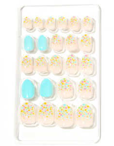 CLAIRE'S Rainbow Confetti Stiletto Press On Vegan Faux Nail Set 058487, 001, bb-shop.ro