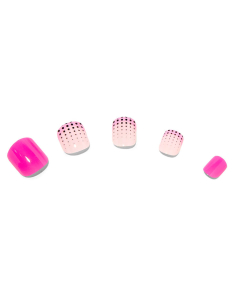 CLAIRE'S Pink Polka Dot French Tip Square Press On Vegan Faux Nail Set 966028, 02, bb-shop.ro