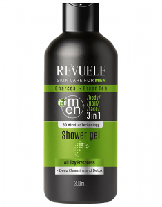 REVUELE Men Care Charcoal & Green Tea 3in1 Shower Gel 5060565100626, 02, bb-shop.ro